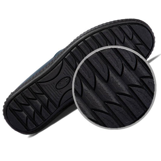 Leather Shoes Men's Casual Slip-on Black and Brown Soft PU Material Beanie Shoes