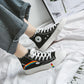 Rainbow high-top canvas shoes students breathable all-match college wind shoes ins casual shoes