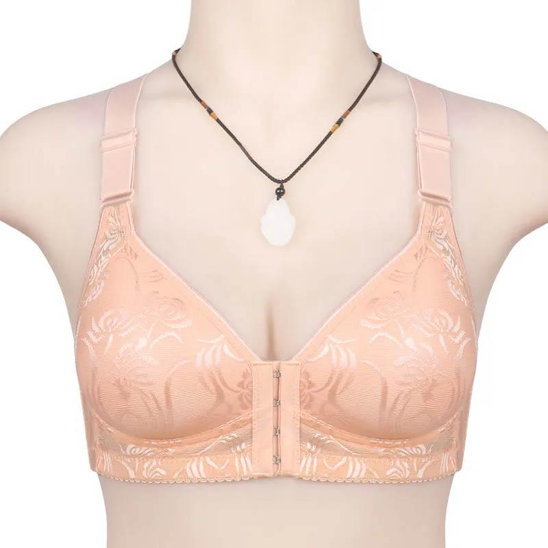 No Wire Front Buckle Large Size Tank Top Underwear Soft Cotton Comfortable Breathable Push Up Adjustable Bra
