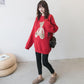 Pregnant Women's Autumn and Winter Clothing Fashion Style Plus Size Blouse Korea Cartoon Knitted Bottoming Shirt Maternity Sweater Mid-length Trendy