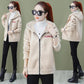 Fleece Thickened Faux Lamb Wool Coat Women's Short Korean Style Loose Autumn and Winter Hooded Top