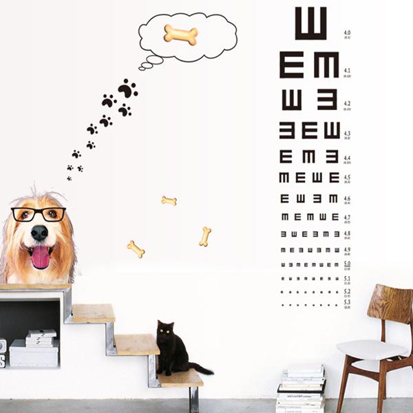 eyesight stickers Children eyesight test five generations without white edge removable wall stickers