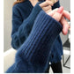 Autumn and Winter Loose Solid Color V-neck Sweater Long-sleeved Knitted Cardigan Jacket All-match Top