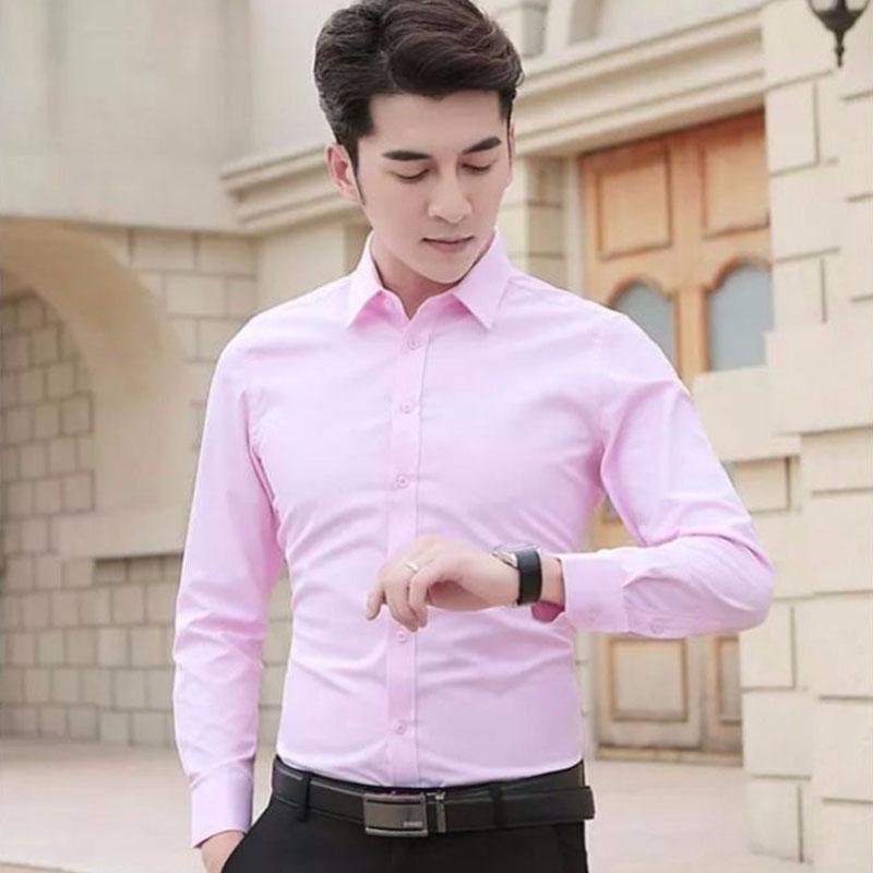 Men's White Shirt Long-sleeved Spring and Autumn Bottoming Shirt Korean Version of The Slim-fit Business Formal Suit with Work Shirt