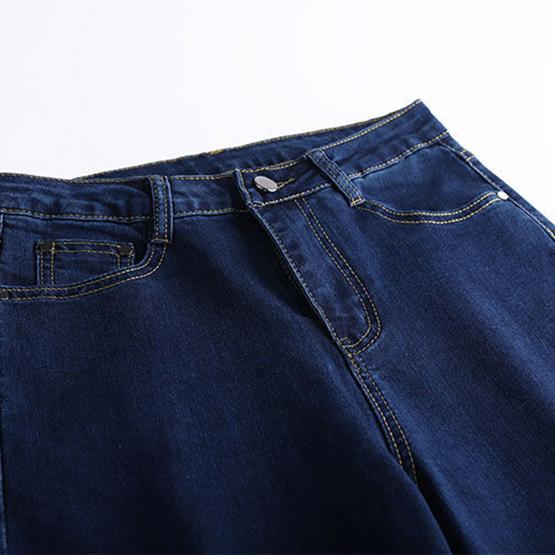 Women Summer Large Size High Waist Wide Leg Casual Pants Loose Elastic Waist Solid Color Cropped Pants