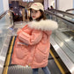 Girls' Windproof Coat Winter Mid-length Thick Warm Quilted Jacket Children's Korean Jacket