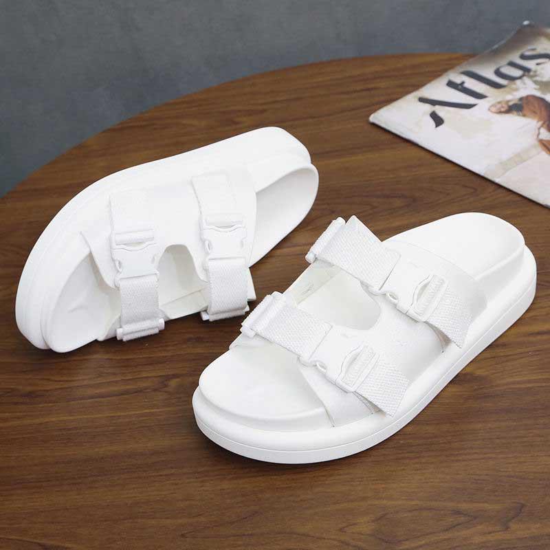 Size35-40 Summer Women Slippers Bohemian Beach Waterproof Slippers Wedge Platform Crystal Letter Sandals Outdoor High Heels