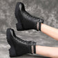 Martin Boots British Style Women Autumn and Winter Plus Velvet Thick Short Boots  All-match Snow Boots