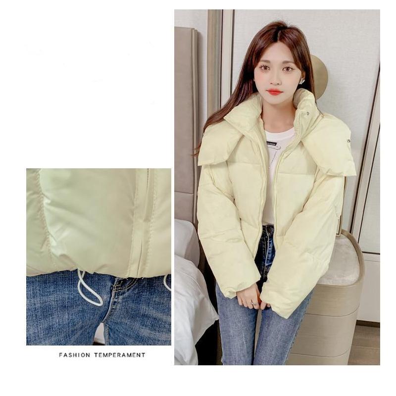 Chic Hooded Cotton Padded Women Parkas  Winter Warm Loose Solid Thicken Female Coats Ladies Zippers Outwear