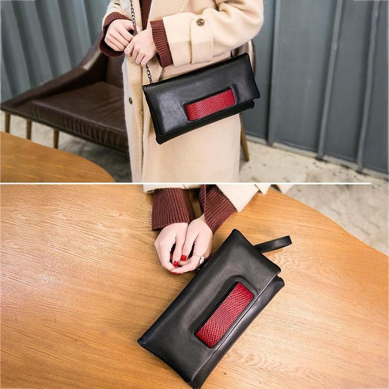 Soft Surface Cowhide Luxury Women's Clutch Bag Shoulder Bag Ladies Smooth Leather Wedding Evening Banquet Clutch Purse