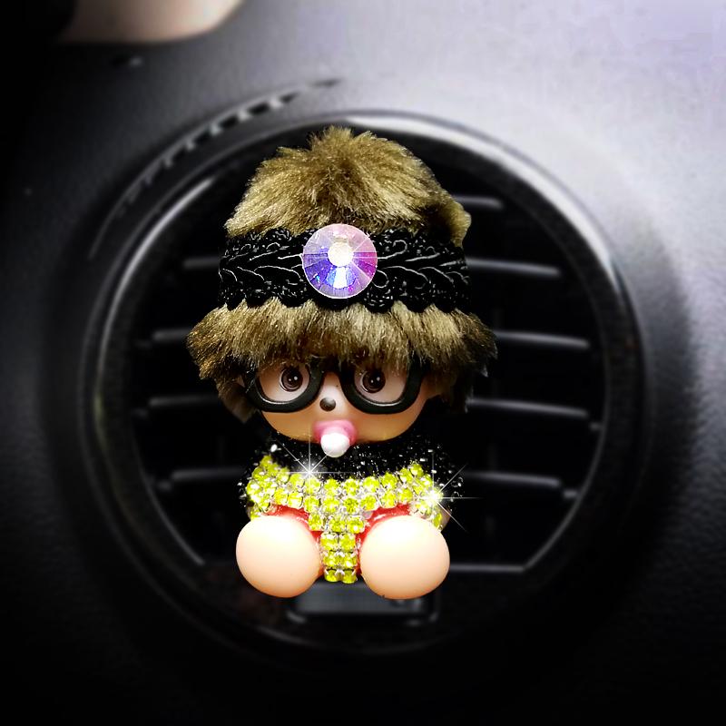 Mini Doll Aroma Diffuser Car Air Conditioning Outlet Plug-in Creative Decoration  Accessories