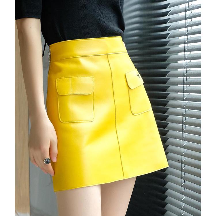 Summer Elegant Women Pu Leather Skirt Casual High Waist Skirt Ladies A-line Short Embroidered Skirts