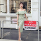 French Ruffle Dresses One-shoulder Sling Dress for Holiday Maldives Single Breasted Split Sexy Dress