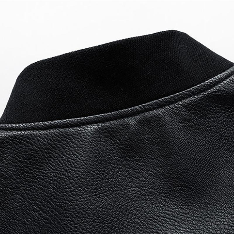 Men's Jacket Autumn Young and Middle-aged Leather Jacket Korean Version Baseball Collar PU Leather Jacket Men's
