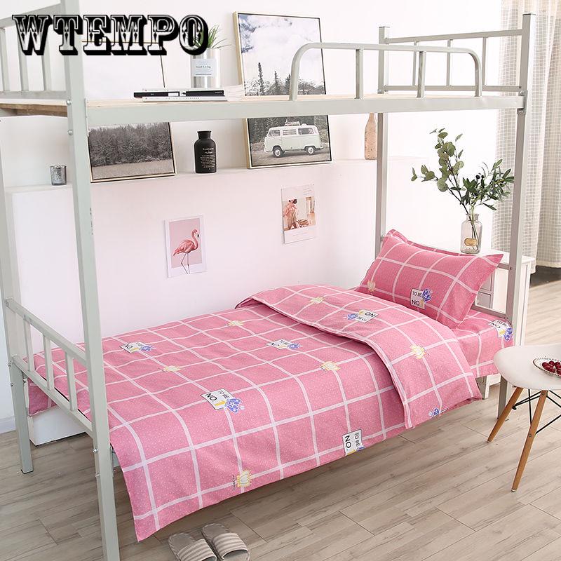 3pcs Geometric Pattern  Bedding Set Student Dormitory Bed Cover Sheet Pillowcase Home Textile Bed Linens High Quality Plaid Stripe Pattern Bedclothes