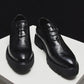 Men's Thick-soled Plaid Leather Shoes Leather Pointed Toe British Business Shoes Casual Shoes Formal Wear Men's Shoes Wedding Husband Shoes Dad Shoes