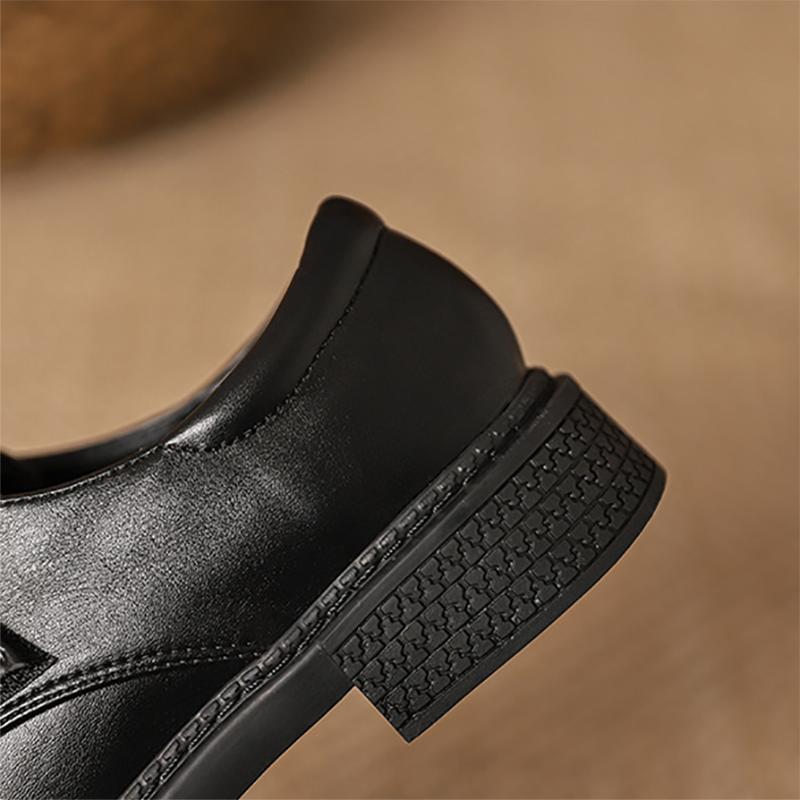 Korean Version of Small Leather Shoes Women Single Shoes Women Soft Leather Platform Loafers Lazy Shoes