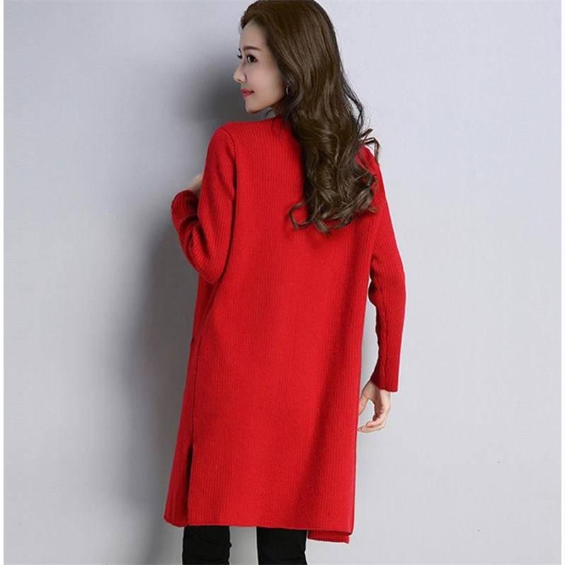Long Cardigan Female 2019 Autumn Winter Women Sleeve Cardigan Sweater Knitted Cardigans Jacket Tops