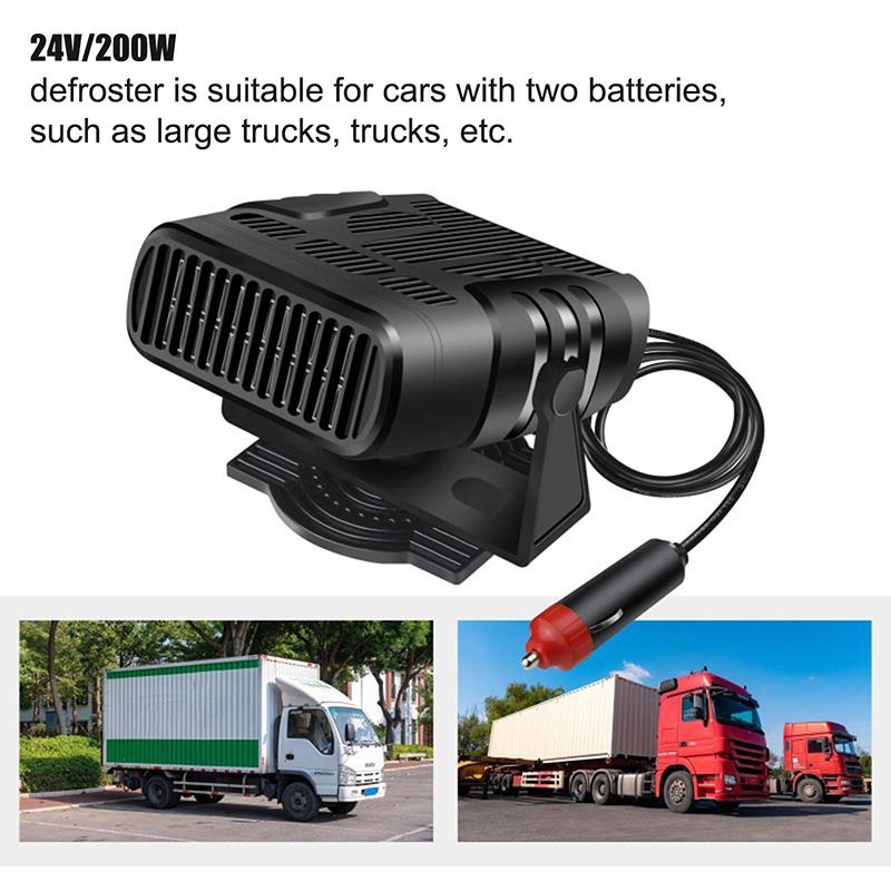 200W Car Electric Heater Clothes Dryer Portable Air Purifier Windshield Defroster Heater for Car Truck RV SUV