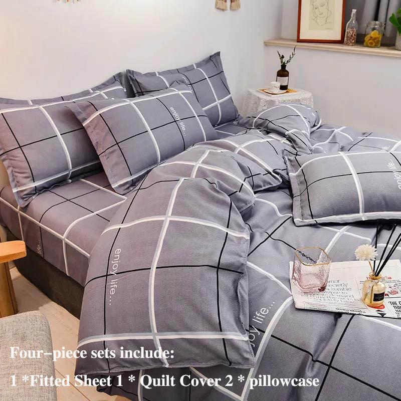 Bed Cover Bed Four Sets of Autumn and Winter Plus Thick Coating Cotton Home Bedding