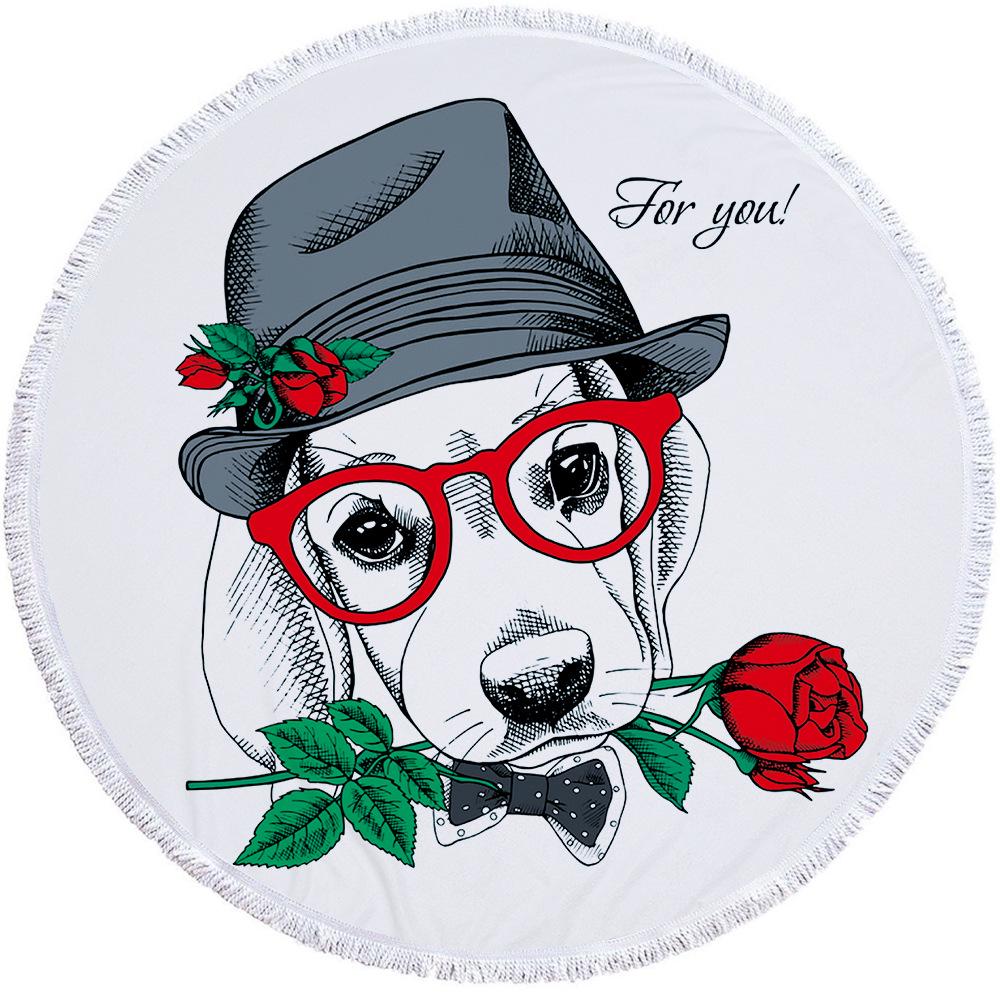 WTEMPO Cartoon dog Series Microfiber Beach Towel Sport Yoga Blanket Swimming Bath Towel