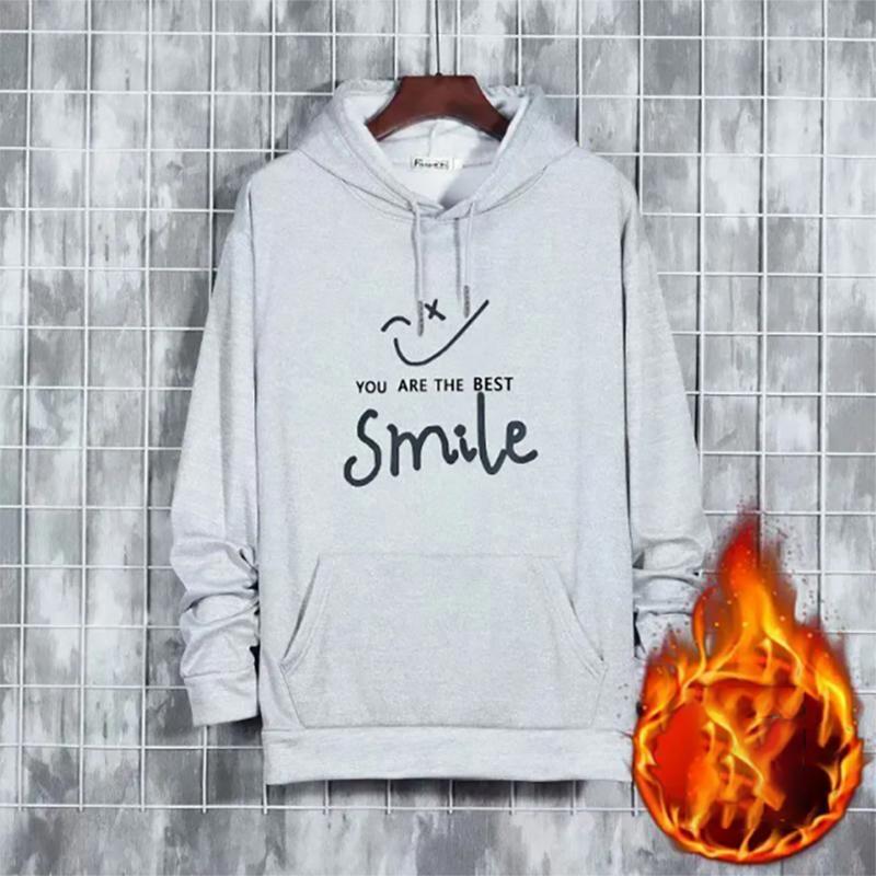 Youth Autumn Sweaters Plus Velvet Thick Warm Sweatshirts Casual Loose Sports Fashion Sweater for Men