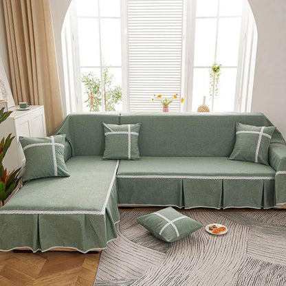 Solid Color Four Seasons Universal Sofa Cover Cover Cloth All-inclusive Universal All-inclusive Combination Sofa Towel Full Cover Set Dust Cover
