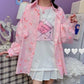 Harajuku Clothing Pastel Lilac Strawberry Milk Pastel Lilac Button Up Shirt Harajuku Shirt Tumblr Shirt Lolita Shirt Cute Tee Milk Tee Shirt