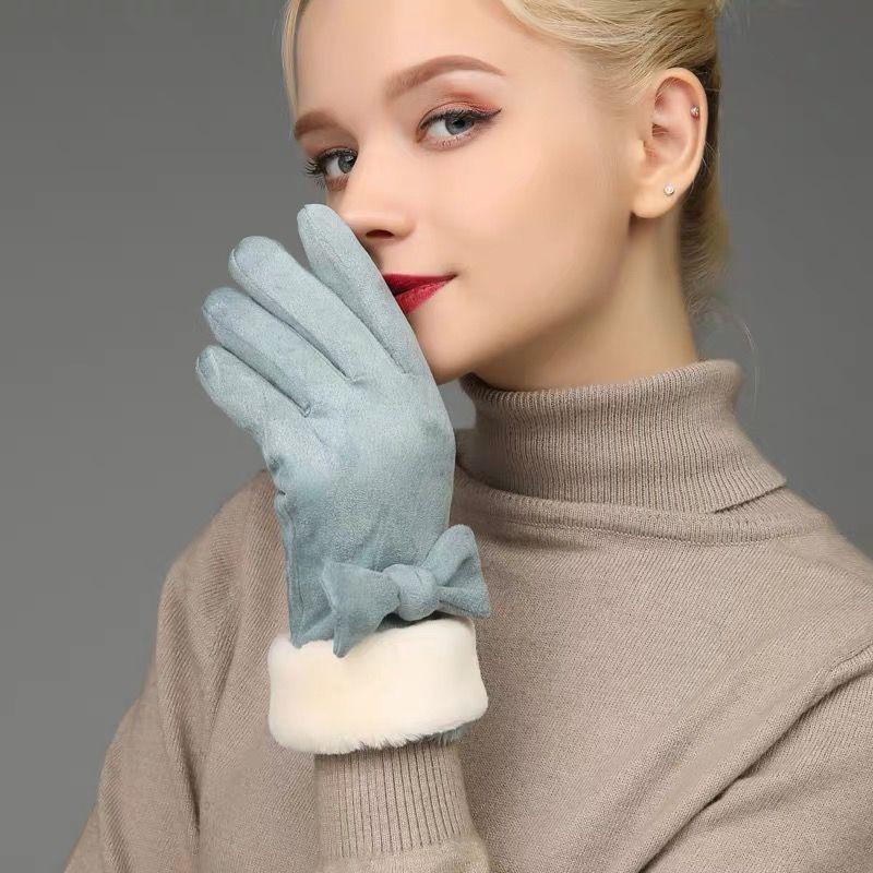 Windproof gloves Winter Warm gloves Thick gloves Woman fashion gloves Plush Cotton gloves