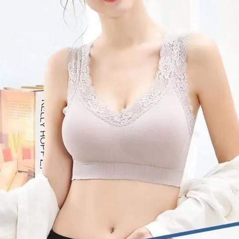 Korean Version Comfortable Breathable Skin-friendly No Steel Ring Gathered Sexy Lace Beautiful Back Elastic Close-fitting Women's Underwear Bra