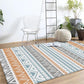 Fashion Mediterranean Geometric Carpet Ethnic Style Striped Bedroom Carpet Living Room Door Mat Bedside Carpet Floor Mat