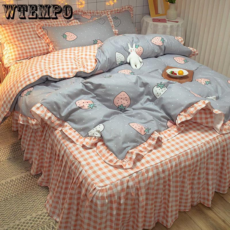 Bedding Sets Quilt Cover Cotton Four-piece Bedding Set Bed Skirt  Bed Linen Bed Cover Princess Style Duvet Cover Bedding Quilt Cover Bed Sheet