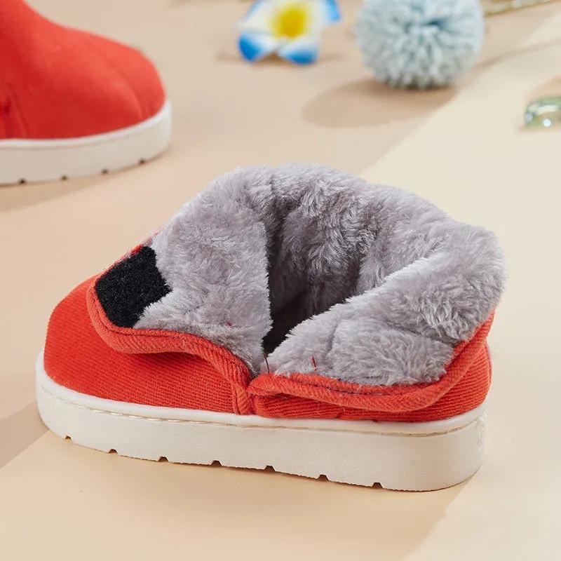 Children's Cotton Slippers Winter Plus Velvet Thickening Children's Indoor Home Non-slip Warm Shoes