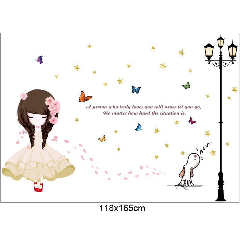 Stickers Beautiful Girls on The Street Wall Stickers Stickers Children Girls Room Bedroom Art Decals