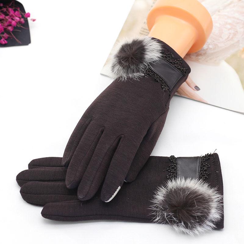 Cotton gloves Windproof gloves Winter Warm gloves Thick gloves Woman fashion gloves Plush