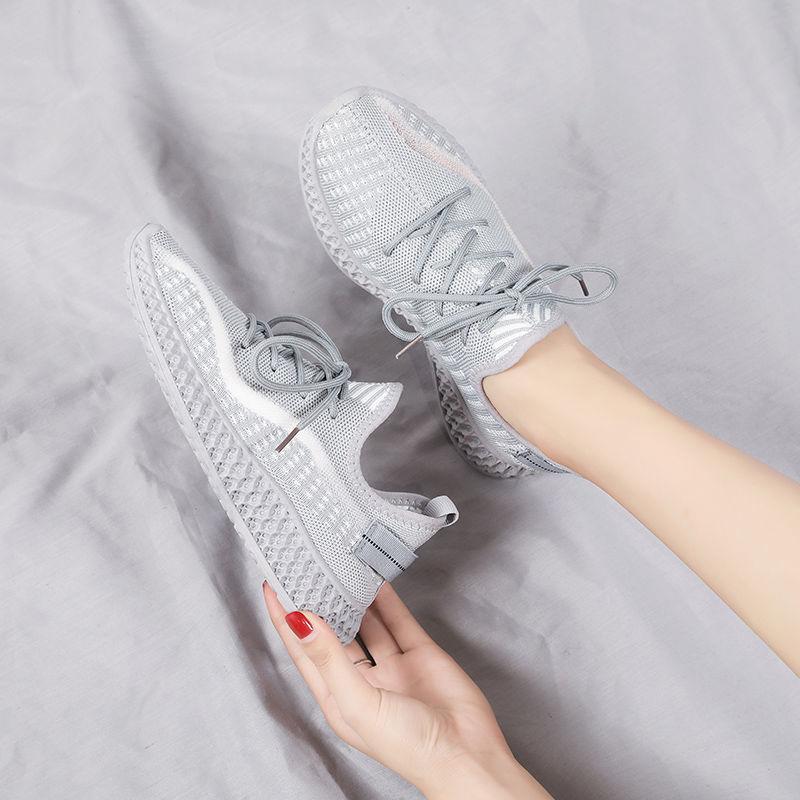 Women's Summer Breathable Flying Woven Sports Shoes Running Casual Shoes Students Korean Version All-match