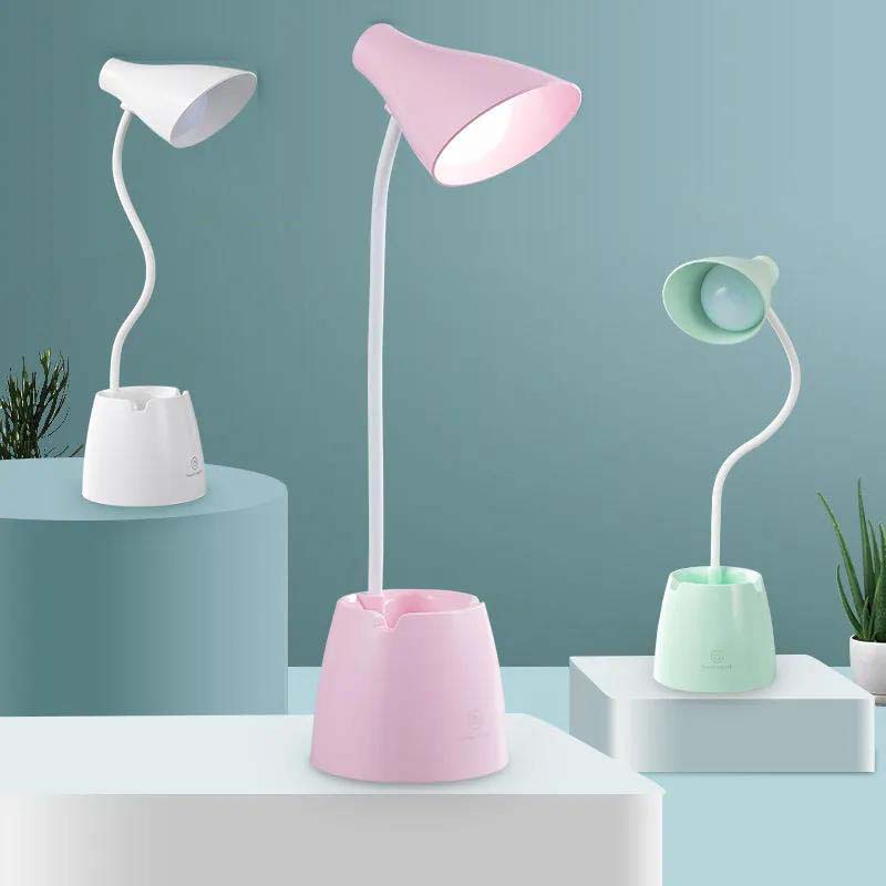 LED Desk Lamp Eye Protection Study Work Desktop Desk Lamp Bedroom USB Plug-in Rechargeable Bedside Lamp