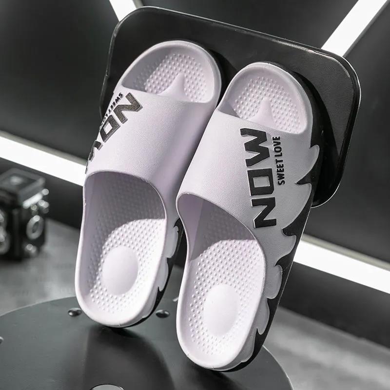 Men's Slippers Outside Wear Bathroom Non-slip Thick Bottom Wear-resistant Slippers Summer