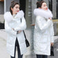 Bright Color Bright Cotton Coat Women 2 Color-changing Cotton Coat Thick Stand-up Collar Mid-length Coat