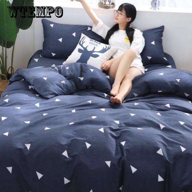 BrandNew Bedding Set Geometry Grid Simple Style Bedspread Striped Bed Sheet Pillowcases Home Decor