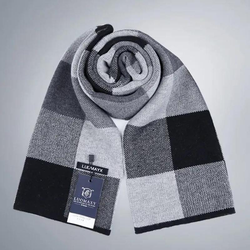 Winter Imitation Cashmere Scarf Men's Multi-color Optional Fashion Printing Scarf Thick Warm High-end Wool Scarf Christmas