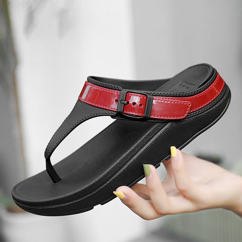 Flip-flops Women's Shoes Summer Slippers Buckle Belt Non-slip Soft-soled Slippers Sandals for Home Bathroom Buy One Size Bigger