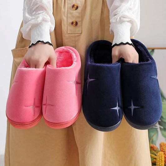 Soft Plush Cotton Cute Slippers Shoes Couple Unisex Non-Slip Floor Indoor Home Furry Slippers Women Shoes For Bedroom