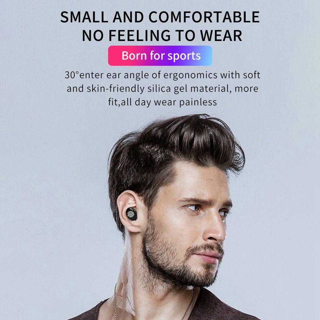 Bluetooth Earphones Mini LED Display Headphone Stero Sound 3500mah Power Bank Sport Wireless Headset