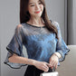 Summer Lace Stitching Women Shirt Embroidery Tops Casual Crochet Hollow Out Blouse