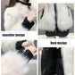 Fur Coat Women Faux Fox Fur PU Leather Stitching Jacket Short Thick Furry Coat Winter  Female Outwear