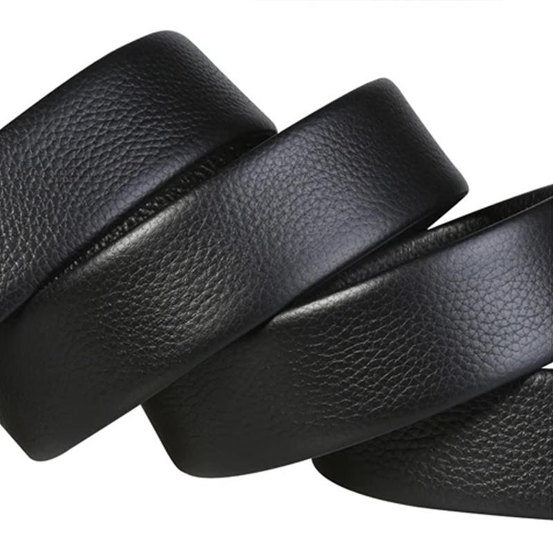 Automatic Buckle Headless Double-sided First Layer Cowhide Belt Male Mid-green Leather Business Versatile Real Cowhide Belt Without Buckle Body