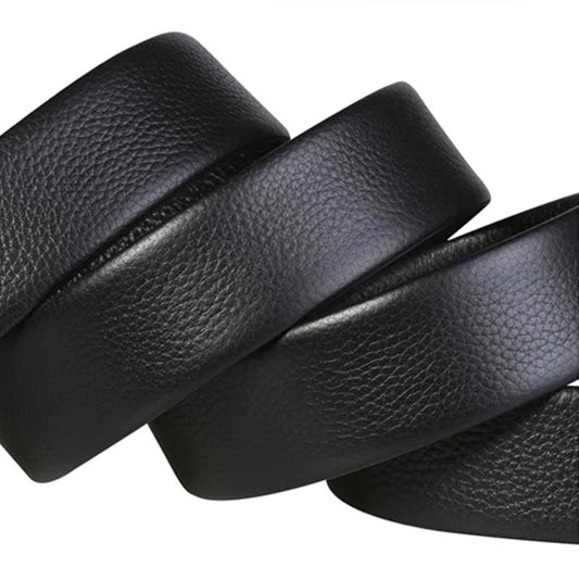 Automatic Buckle Headless Double-sided First Layer Cowhide Belt Male Mid-green Leather Business Versatile Real Cowhide Belt Without Buckle Body