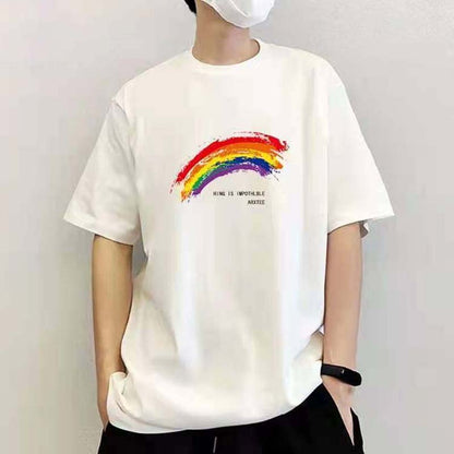 Short-sleeved T-shirt New Men's Short-sleeved Loose-fitting Student Shirt