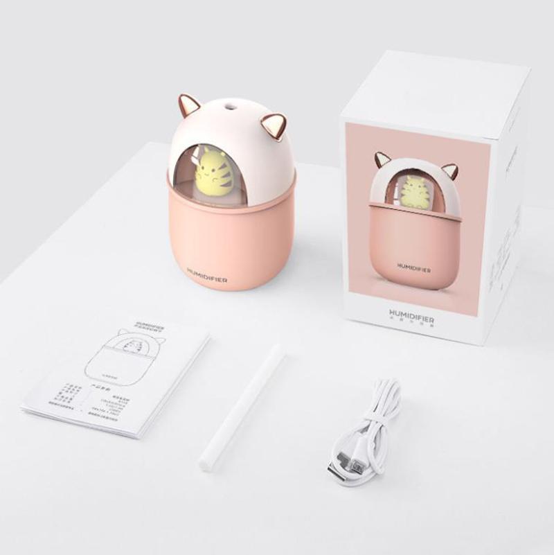 300ml Indoor Air Humidifier Purifier Mute Aroma Diffuser Portable USB Electric Sprayer Cute Mouse